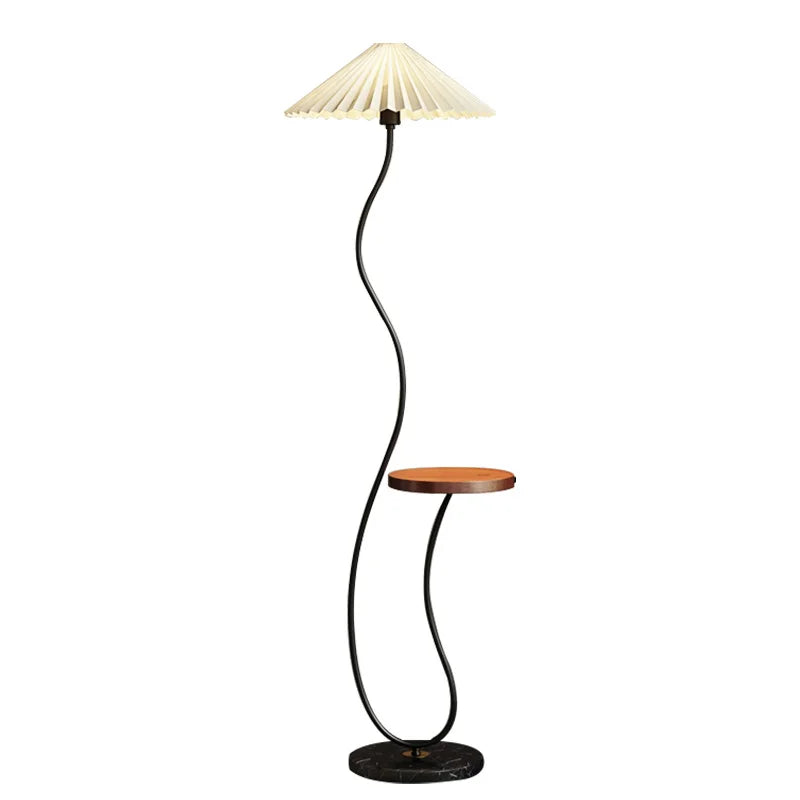 Cream floor lamp for the living room side table for the tea table and pleated bedside standing lamp for the bedroom