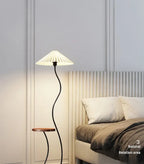 Cream floor lamp for the living room side table for the tea table and pleated bedside standing lamp for the bedroom