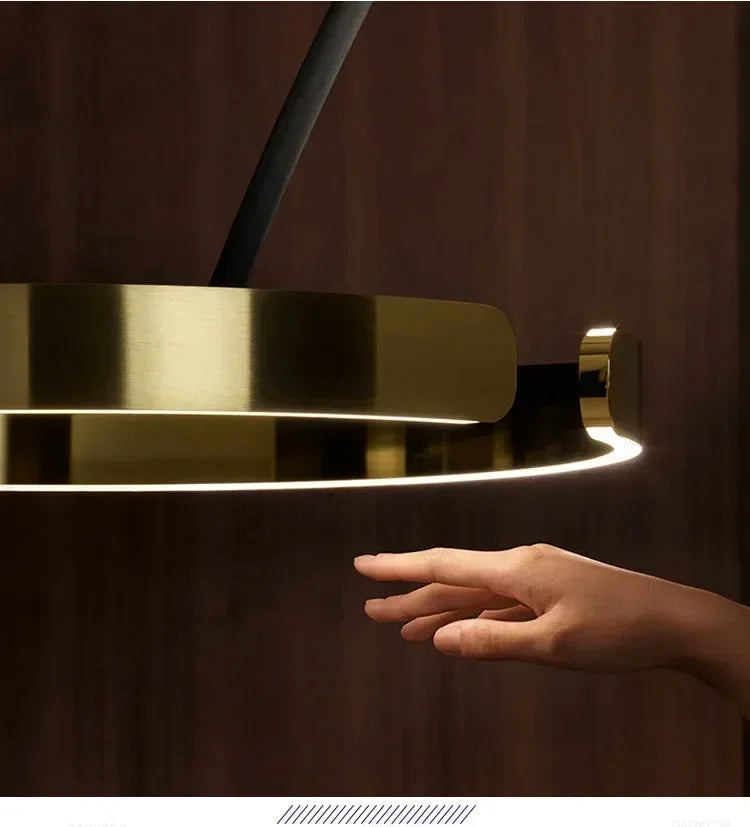 Ring Fishing Floor Lamp Room Decor Golden Long Pole Modern Simple LED Minimalist Light Luxury Designer Vertical Table Lamps