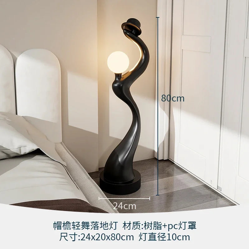 Creative art floor-to-ceiling ornaments, antique light luxury, living room, large TV cabinet, home decoration next to the sofa