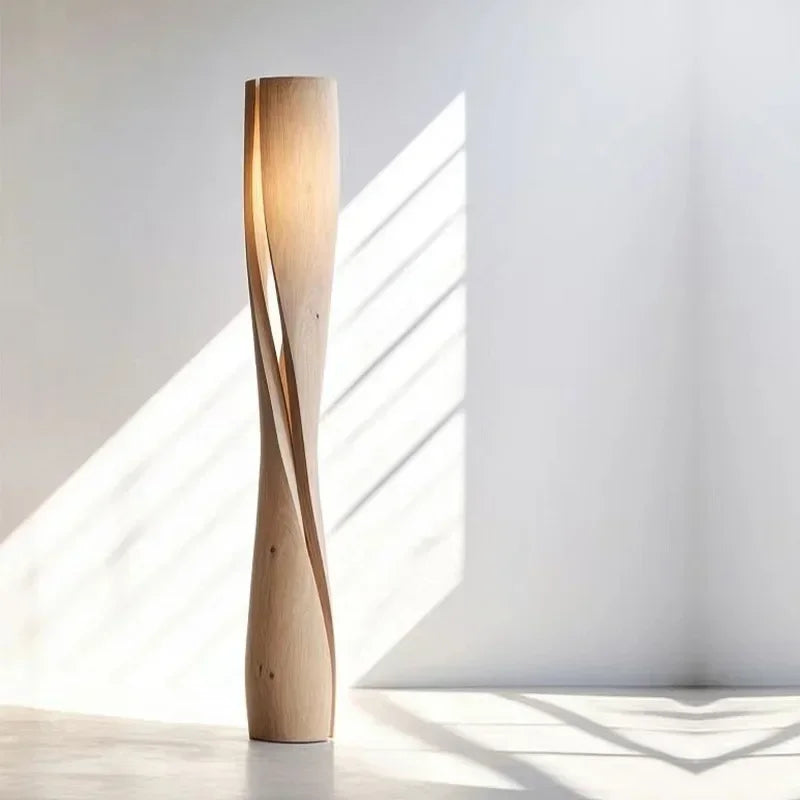 Mandy Handmade Solid Wood Creative Wabi-Sabi Vintage Floor Lamp