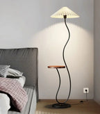 Cream floor lamp for the living room side table for the tea table and pleated bedside standing lamp for the bedroom