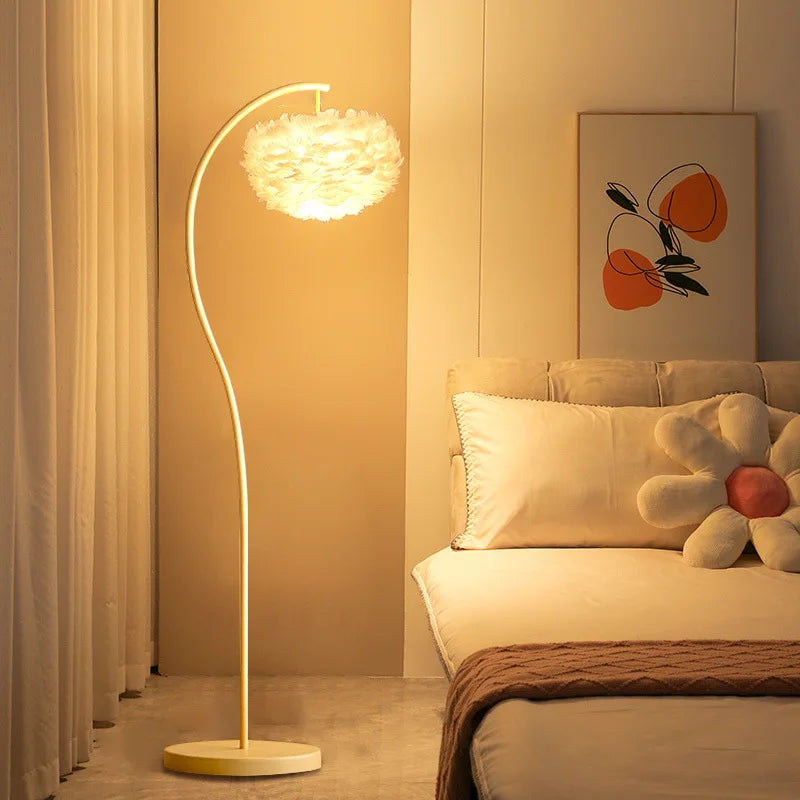 Ins cream wind floor lamp vintage French retro living room bedroom bedside table lamp Internet celebrity ambient lamp