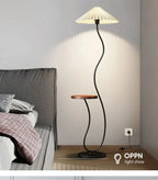 Cream floor lamp for the living room side table for the tea table and pleated bedside standing lamp for the bedroom