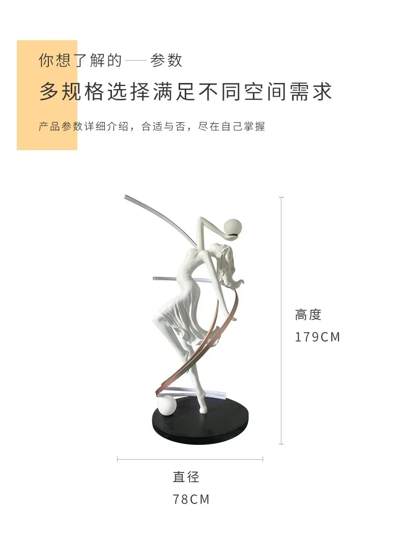 New Abstract Sculpture Floor-to-Floor Sales Office Lobby Decoration Dance Muse Art Personality Ornament