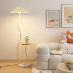 Cream floor lamp for the living room side table for the tea table and pleated bedside standing lamp for the bedroom