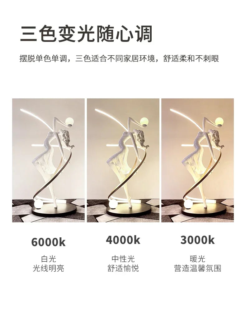 New Abstract Sculpture Floor-to-Floor Sales Office Lobby Decoration Dance Muse Art Personality Ornament