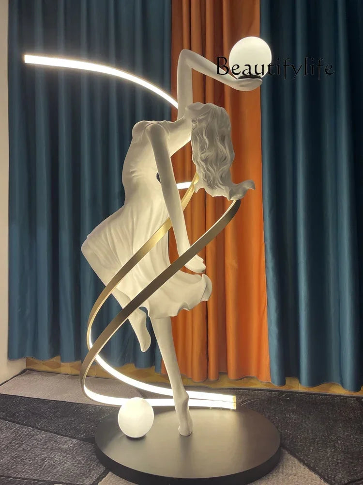 New Abstract Sculpture Floor-to-Floor Sales Office Lobby Decoration Dance Muse Art Personality Ornament