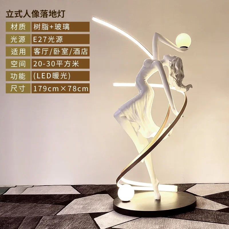 New Abstract Sculpture Floor-to-Floor Sales Office Lobby Decoration Dance Muse Art Personality Ornament