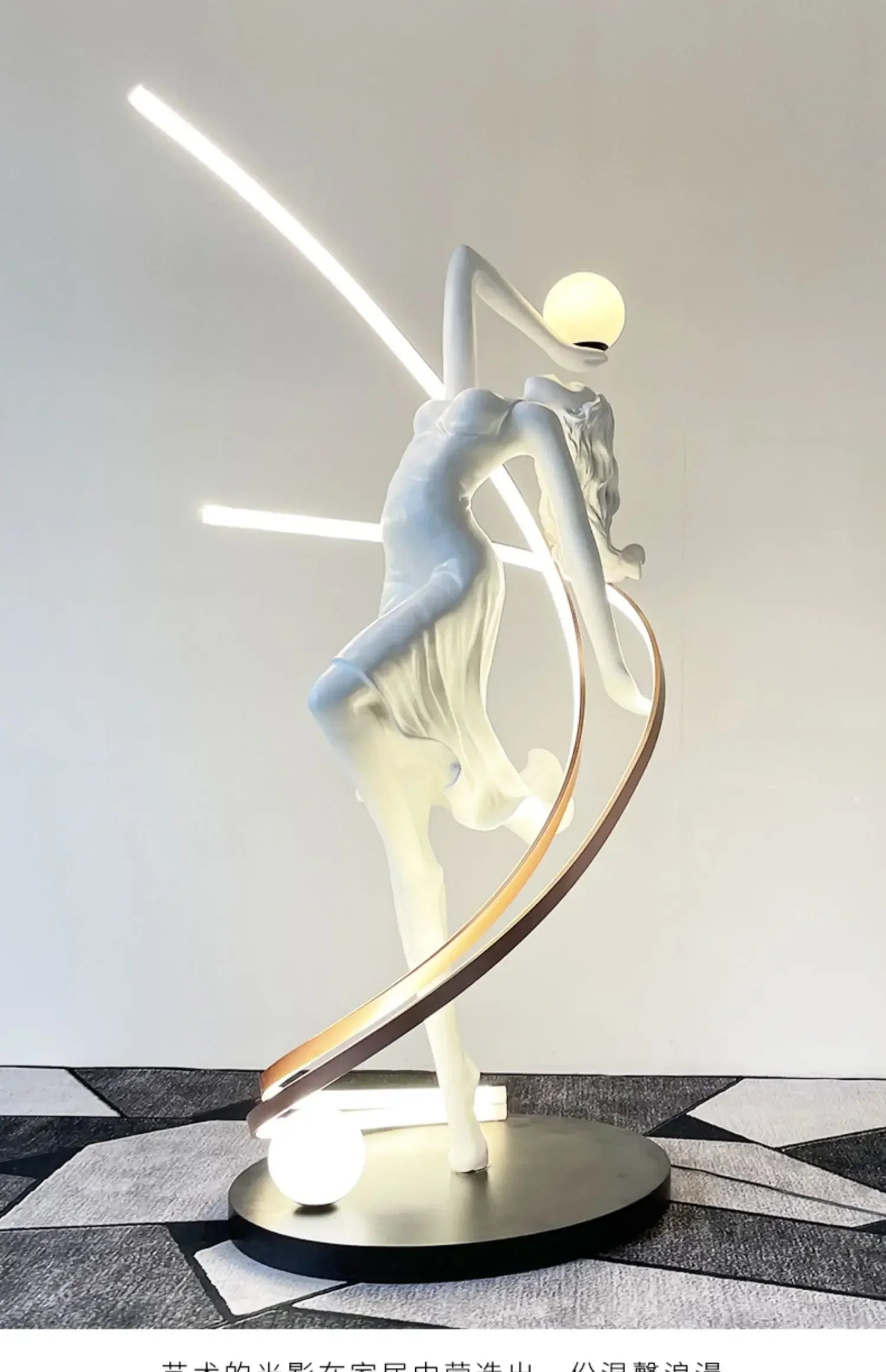 New Abstract Sculpture Floor-to-Floor Sales Office Lobby Decoration Dance Muse Art Personality Ornament