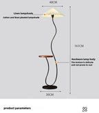 Cream floor lamp for the living room side table for the tea table and pleated bedside standing lamp for the bedroom