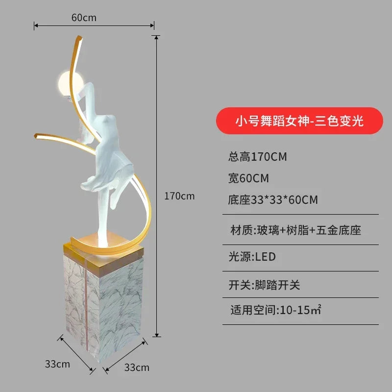 New Abstract Sculpture Floor-to-Floor Sales Office Lobby Decoration Dance Muse Art Personality Ornament