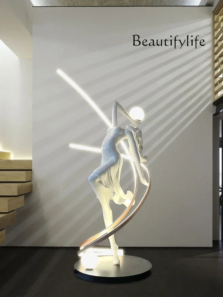 New Abstract Sculpture Floor-to-Floor Sales Office Lobby Decoration Dance Muse Art Personality Ornament