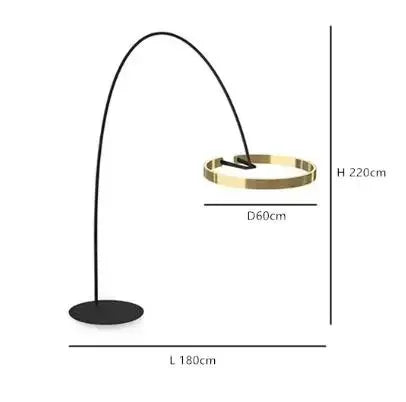 Ring Fishing Floor Lamp Room Decor Golden Long Pole Modern Simple LED Minimalist Light Luxury Designer Vertical Table Lamps
