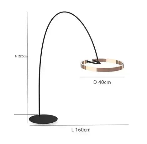 Ring Fishing Floor Lamp Room Decor Golden Long Pole Modern Simple LED Minimalist Light Luxury Designer Vertical Table Lamps
