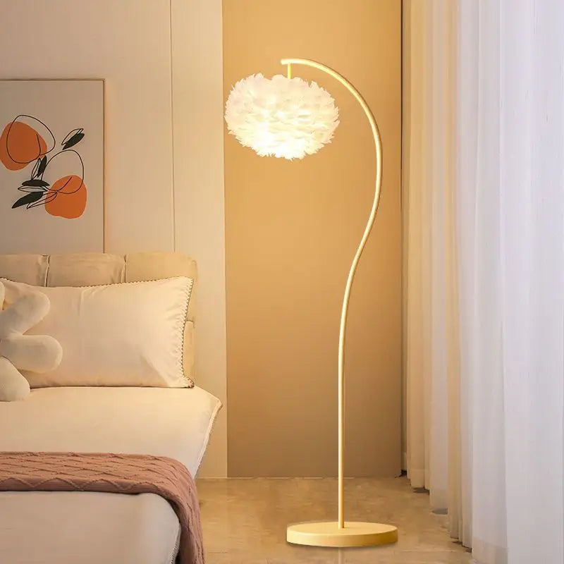 Ins cream wind floor lamp vintage French retro living room bedroom bedside table lamp Internet celebrity ambient lamp
